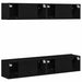 Set comodă TV 4 pcs Stejar Negru 80 x 30 x 30 cm Lemn compozit - WALTI WALTI