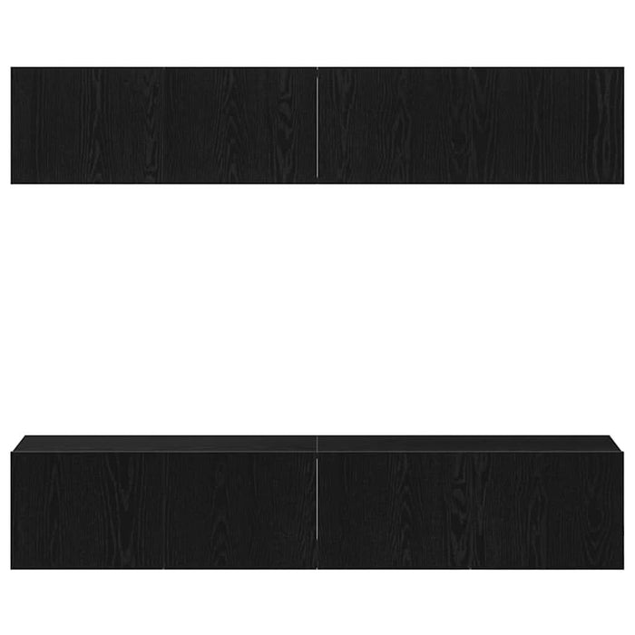 Set comodă TV 4 pcs Stejar Negru 80 x 30 x 30 cm Lemn compozit - WALTI WALTI