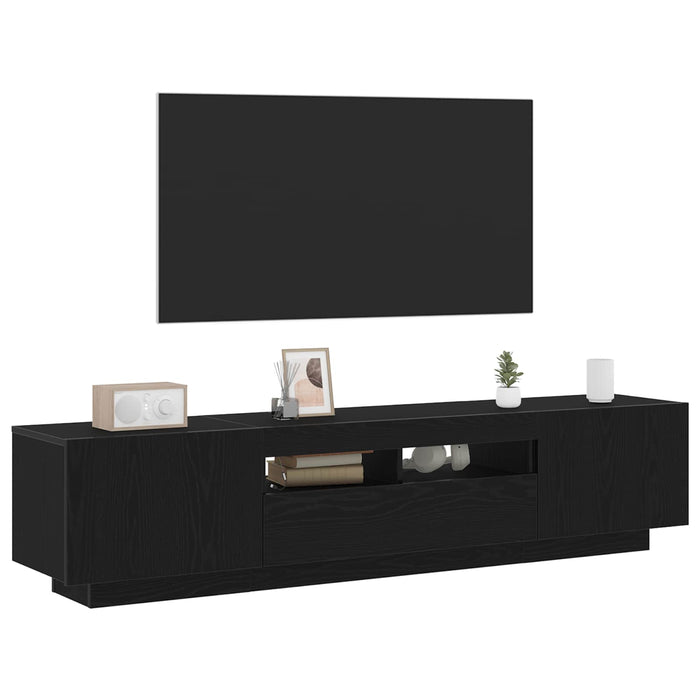 Set comodă TV 2 pcs Negru 180 x 35 x 40 cm Lemn compozit - WALTI WALTI