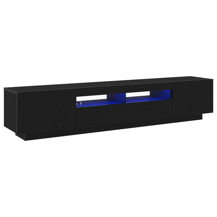 Set comodă TV 2 pcs Negru 200 x 35 x 40 cm Lemn compozit - WALTI WALTI