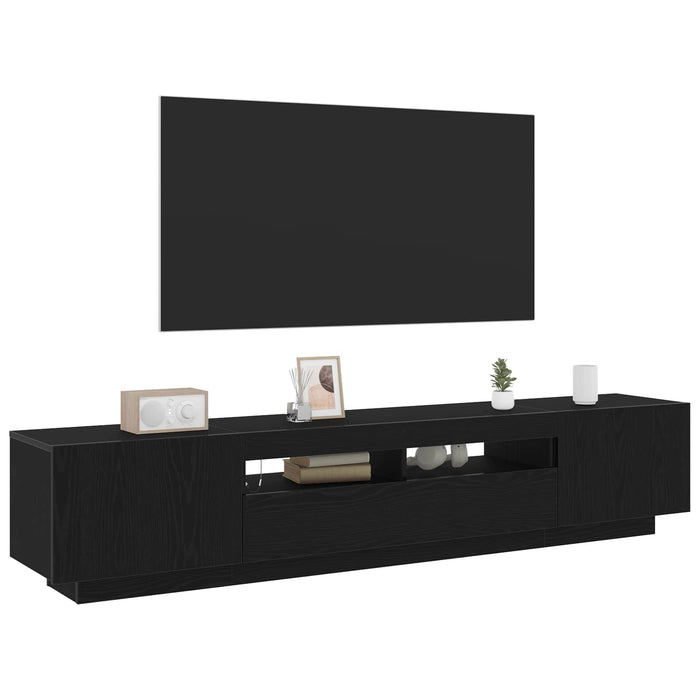 Set comodă TV 2 pcs Negru 200 x 35 x 40 cm Lemn compozit - WALTI WALTI
