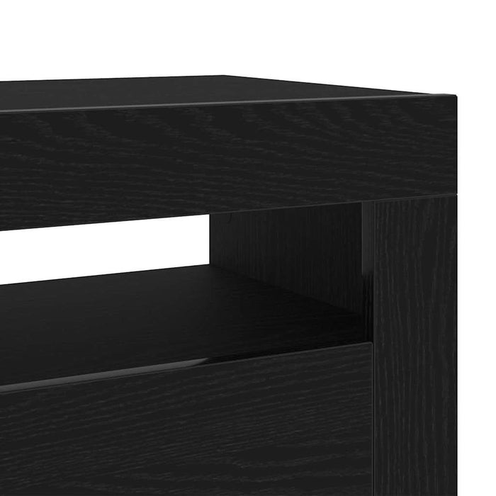 Dulap de noapte Stejar Negru 60 x 35 x 40 cm Lemn compozit - WALTI WALTI