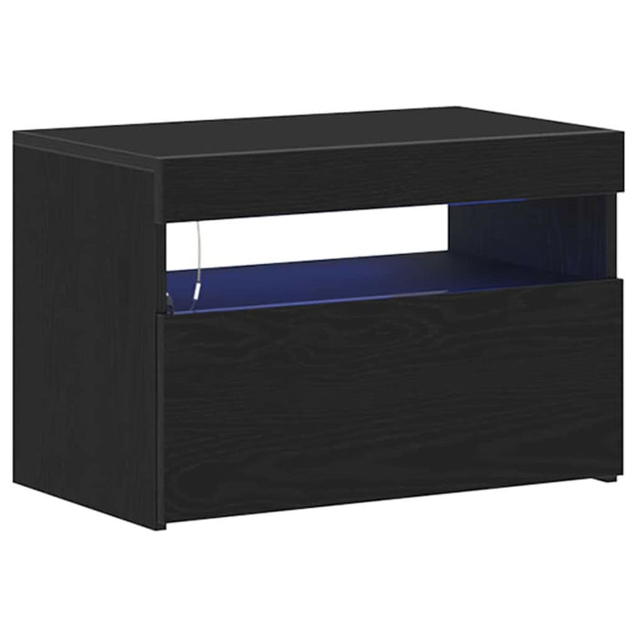 Dulap de noapte Stejar Negru 60 x 35 x 40 cm Lemn compozit - WALTI WALTI