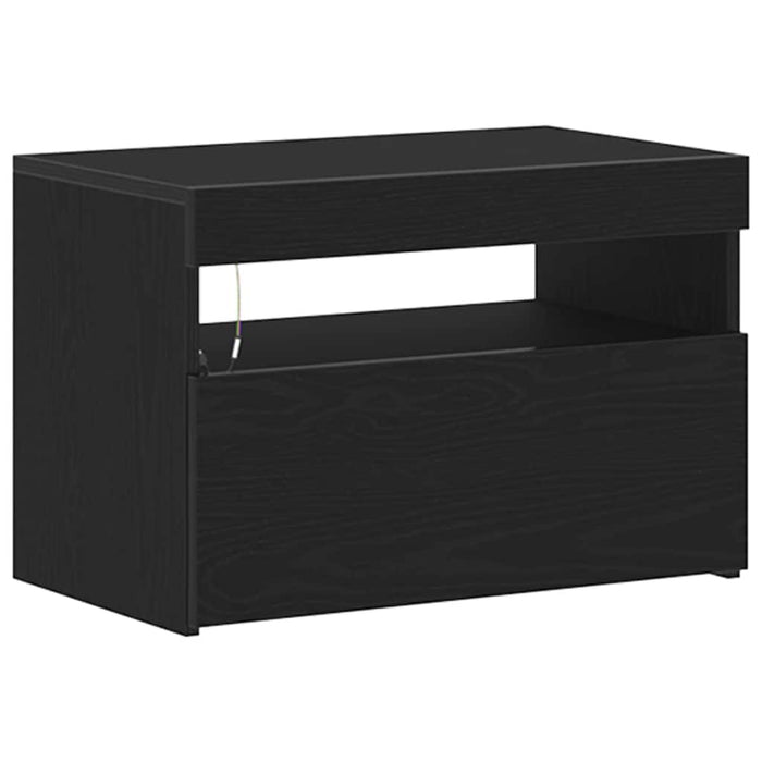 Dulap de noapte Stejar Negru 60 x 35 x 40 cm Lemn compozit - WALTI WALTI