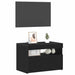 Dulap de noapte Stejar Negru 60 x 35 x 40 cm Lemn compozit - WALTI WALTI