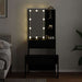 Set masă de machiaj cu LED 2 pcs Stejar Negru Lemn compozit - WALTI WALTI