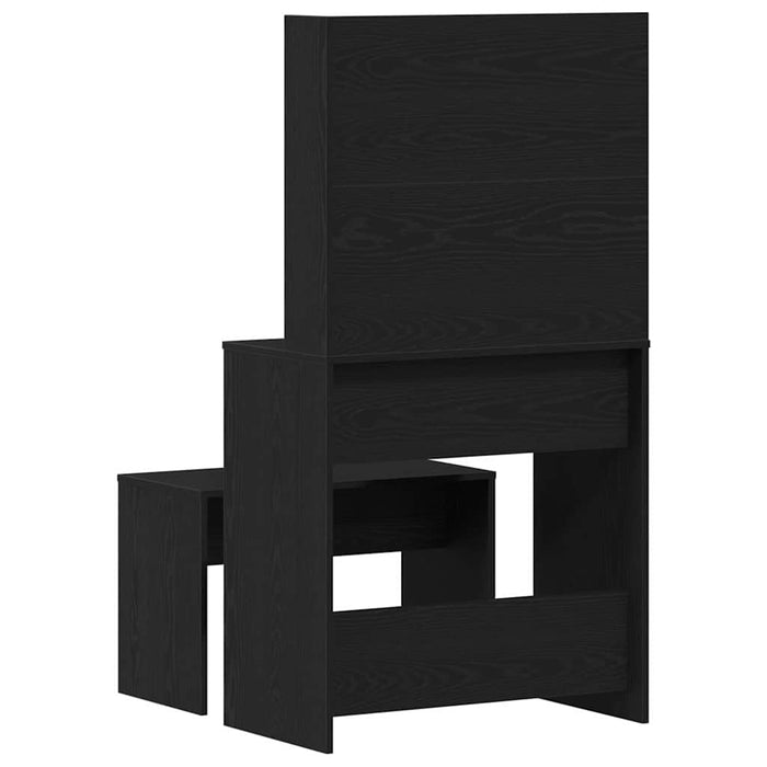 Set masă de machiaj cu LED 2 pcs Stejar Negru Lemn compozit - WALTI WALTI