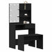 Set masă de machiaj cu LED 2 pcs Stejar Negru Lemn compozit - WALTI WALTI