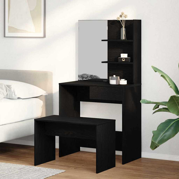 Set de Dressing cu sertar 2 pcs Stejar Negru Lemn compozit - WALTI WALTI