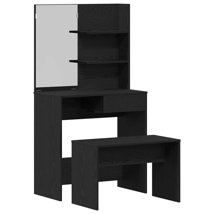 Set de Dressing cu sertar 2 pcs Stejar Negru Lemn compozit - WALTI WALTI