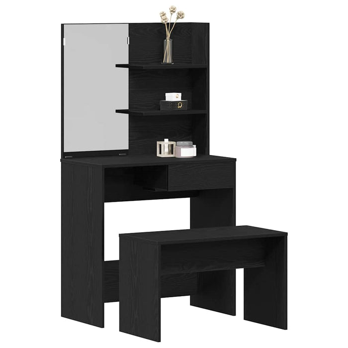 Set de Dressing cu sertar 2 pcs Stejar Negru Lemn compozit - WALTI WALTI