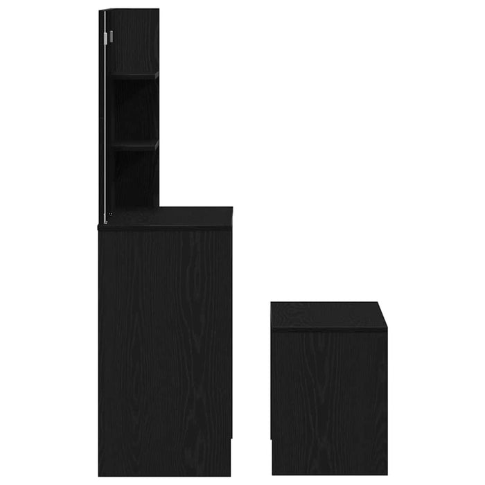 Set de Dressing cu sertar 2 pcs Stejar Negru Lemn compozit - WALTI WALTI