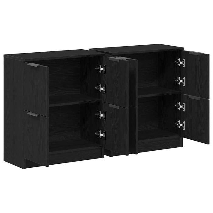 Bufet 2 pcs Stejar Negru 60 x 30 x 70 cm Lemn compozit - WALTI WALTI