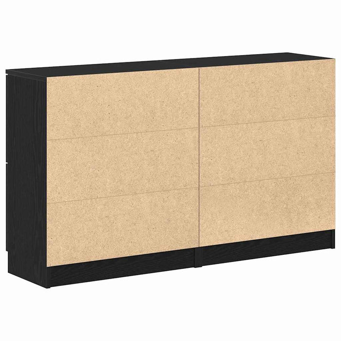 Bufet 2 pcs Stejar Negru 60 x 30 x 70 cm Lemn compozit - WALTI WALTI