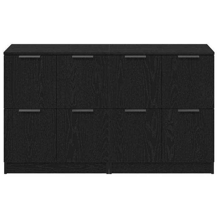 Bufet 2 pcs Stejar Negru 60 x 30 x 70 cm Lemn compozit - WALTI WALTI