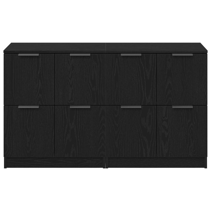 Bufet 2 pcs Stejar Negru 60 x 30 x 70 cm Lemn compozit - WALTI WALTI