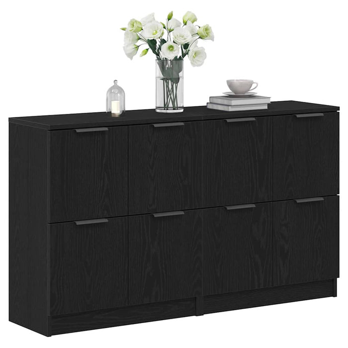 Bufet 2 pcs Stejar Negru 60 x 30 x 70 cm Lemn compozit - WALTI WALTI