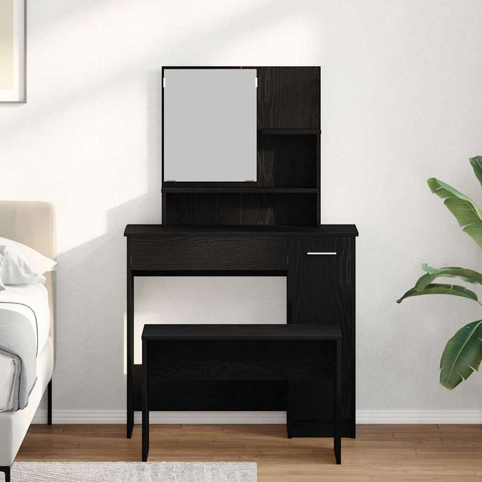 Set de Dressing cu sertar 2 pcs Stejar Negru Lemn compozit - WALTI WALTI