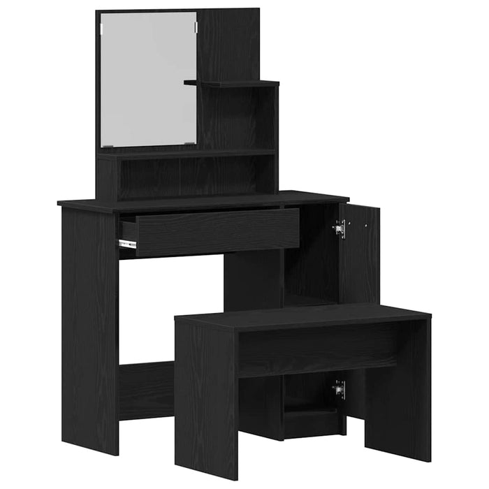 Set de Dressing cu sertar 2 pcs Stejar Negru Lemn compozit - WALTI WALTI