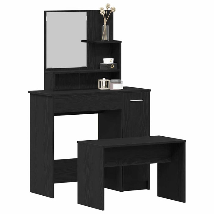 Set de Dressing cu sertar 2 pcs Stejar Negru Lemn compozit - WALTI WALTI
