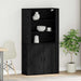 Bufet Stejar Negru 80 x 33 x 150 cm Lemn compozit - WALTI WALTI