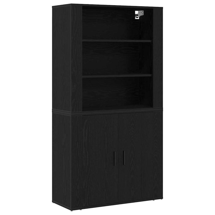 Bufet Stejar Negru 80 x 33 x 150 cm Lemn compozit - WALTI WALTI