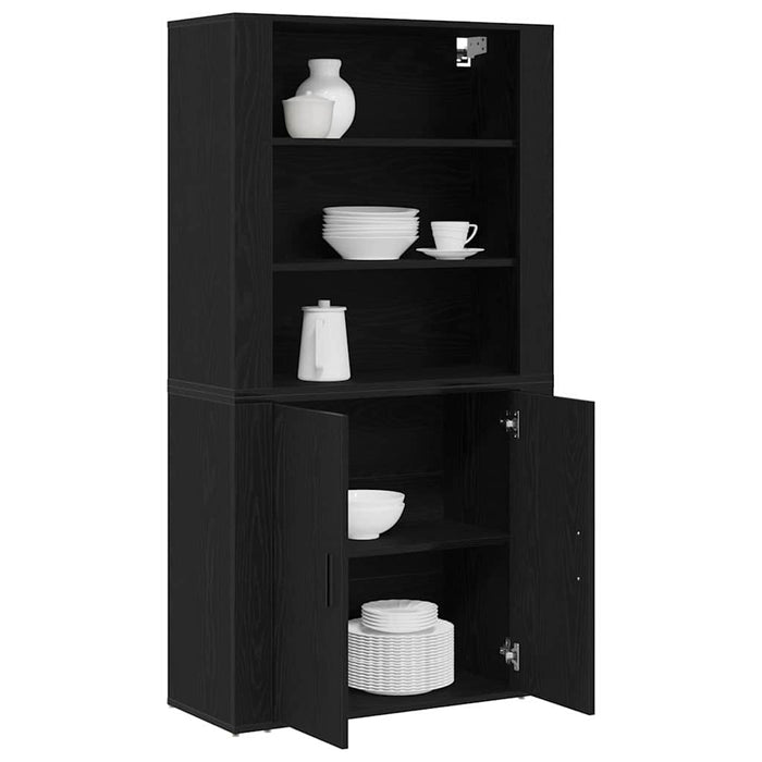 Bufet Stejar Negru 80 x 33 x 150 cm Lemn compozit - WALTI WALTI