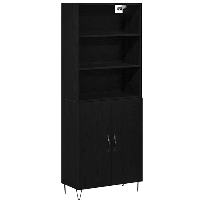 Bufet Stejar Negru 69.5x34x180 cm Lemn tehnic - WALTI WALTI