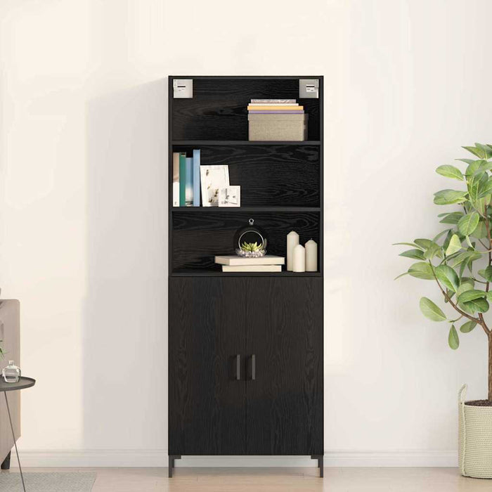 bufet vidaXL Stejar Negru 69.5x34x180 cm Lemn Prelucrat - WALTI WALTI