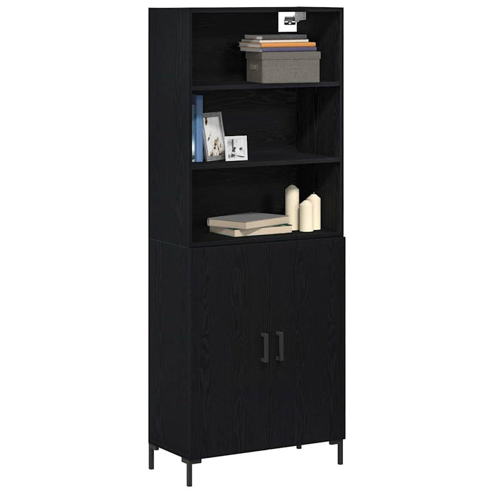 bufet vidaXL Stejar Negru 69.5x34x180 cm Lemn Prelucrat - WALTI WALTI
