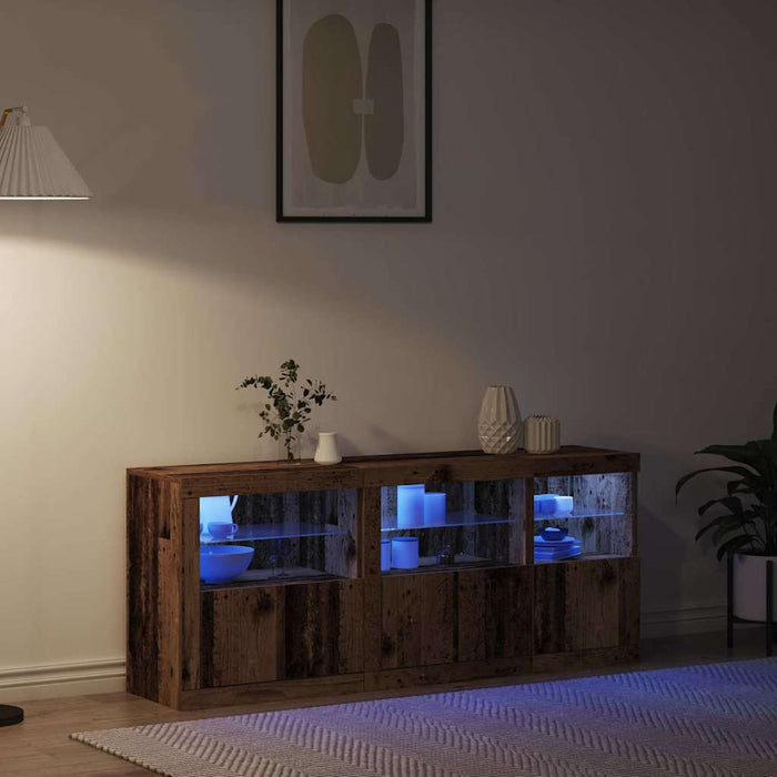Bufet LED Lemn vechi 162 x 37 x 67 cm Lemn compozit - WALTI WALTI