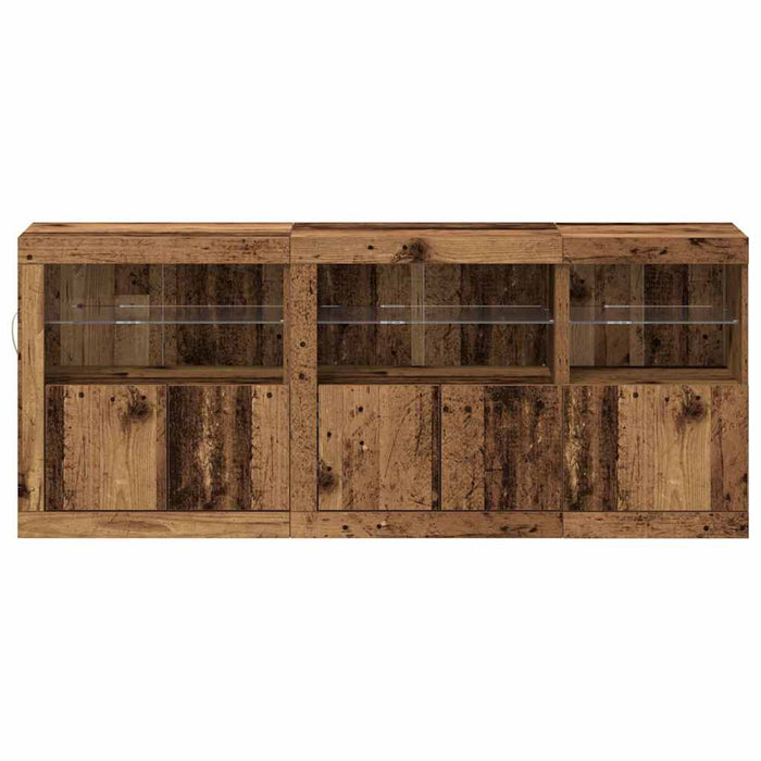 Bufet LED Lemn vechi 162 x 37 x 67 cm Lemn compozit - WALTI WALTI