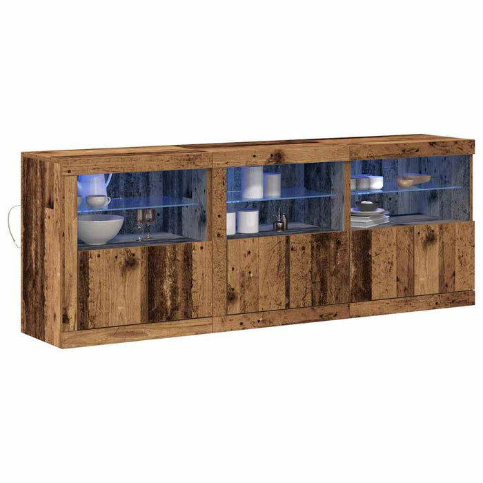 Bufet LED Lemn Vechi 181 x 37 x 67 cm Lemn compozit - WALTI WALTI