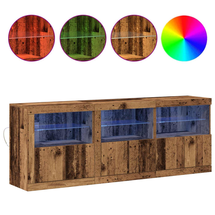 Bufet LED Lemn Vechi 181 x 37 x 67 cm Lemn compozit - WALTI WALTI