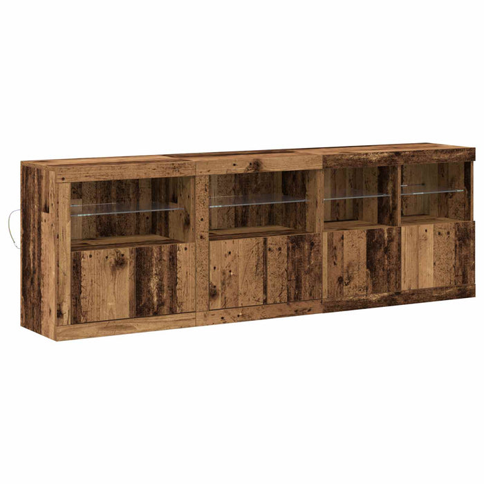 Bufet LED Lemn vechi 202 x 37 x 67 cm Lemn compozit - WALTI WALTI