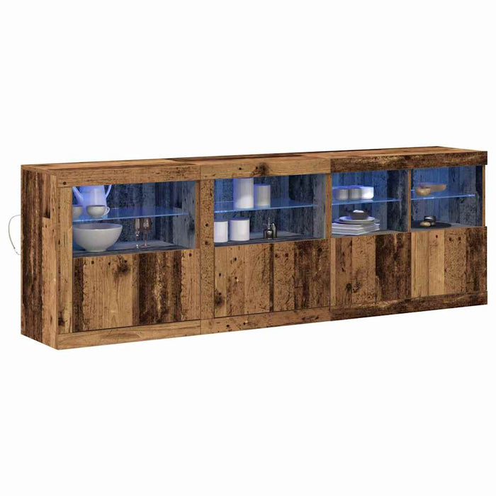 Bufet LED Lemn vechi 202 x 37 x 67 cm Lemn compozit - WALTI WALTI
