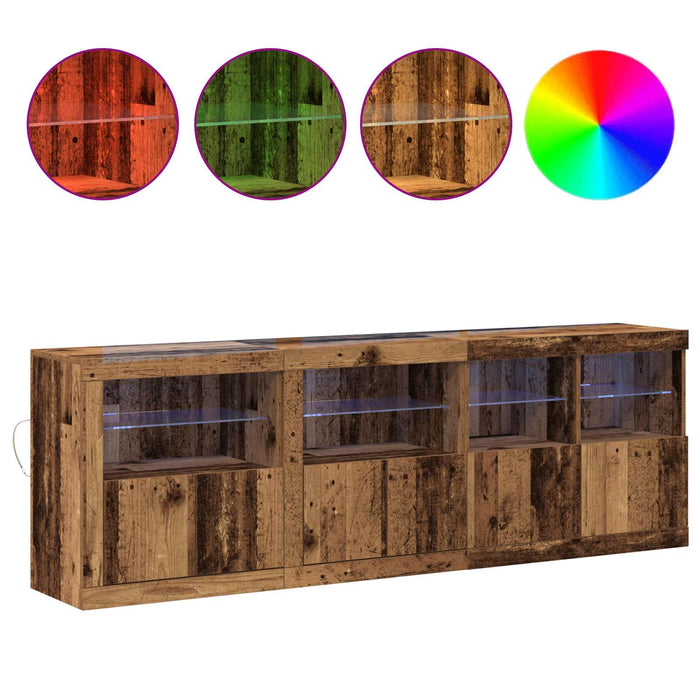 Bufet LED Lemn vechi 202 x 37 x 67 cm Lemn compozit - WALTI WALTI