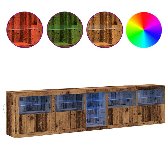 Bufet LED Lemn vechi 283 x 37 x 67 cm Lemn compozit - WALTI WALTI