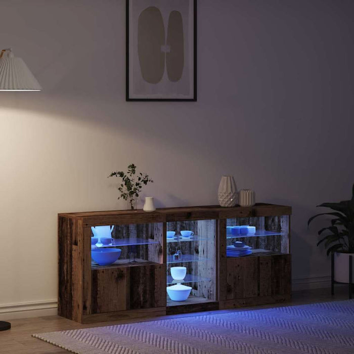 Bufet LED Lemn vechi 162 x 37 x 67 cm Lemn compozit - WALTI WALTI