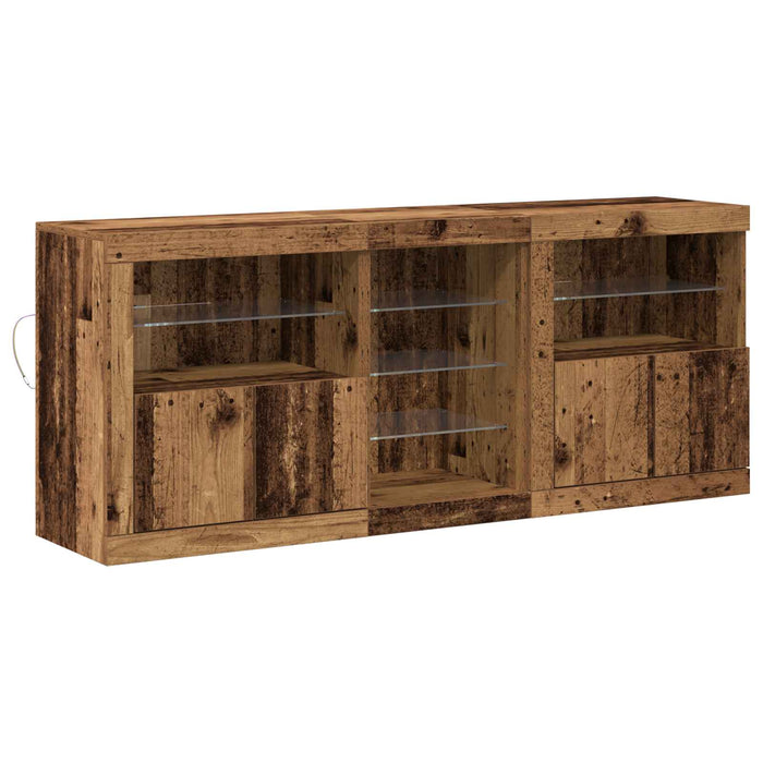 Bufet LED Lemn vechi 162 x 37 x 67 cm Lemn compozit - WALTI WALTI