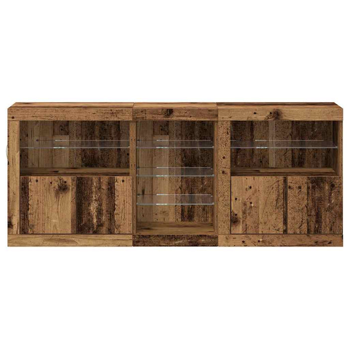 Bufet LED Lemn vechi 162 x 37 x 67 cm Lemn compozit - WALTI WALTI