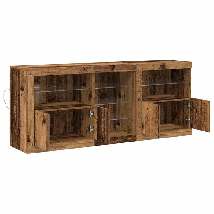 Bufet LED Lemn vechi 162 x 37 x 67 cm Lemn compozit - WALTI WALTI