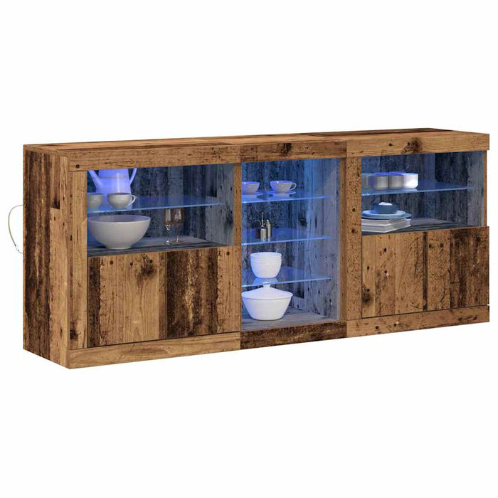Bufet LED Lemn vechi 162 x 37 x 67 cm Lemn compozit - WALTI WALTI