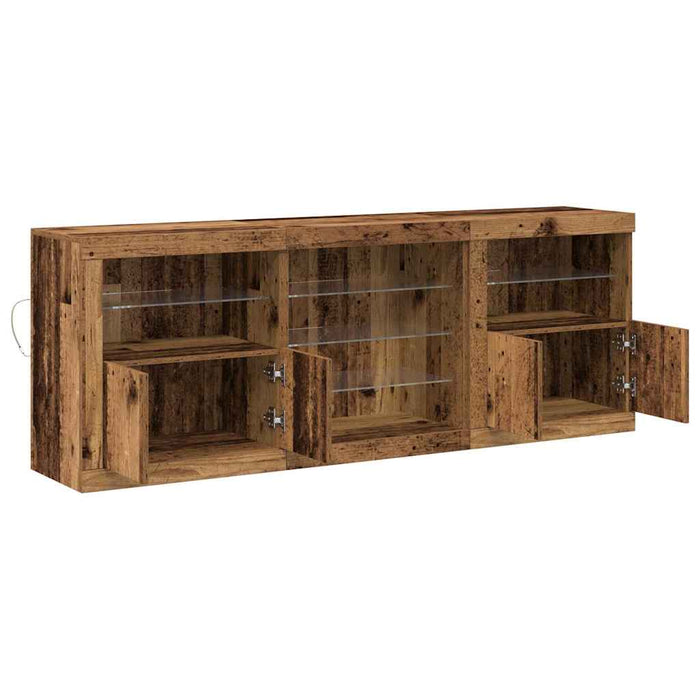 Bufet LED Lemn vechi 181,5 x 37 x 67 cm Lemn compozit - WALTI WALTI