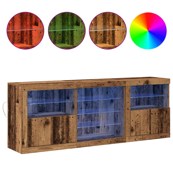 Bufet LED Lemn vechi 181,5 x 37 x 67 cm Lemn compozit - WALTI WALTI