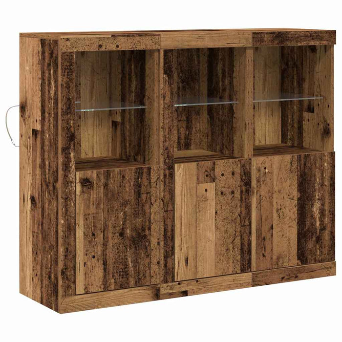 Bufet 3 pcs Lemn vechi 123 x 37 x 100 cm Lemn compozit - WALTI WALTI
