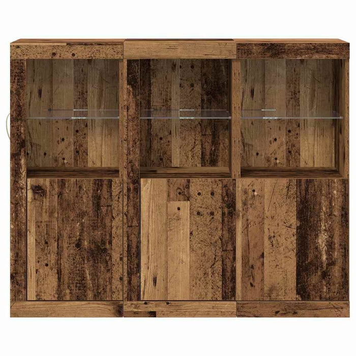 Bufet 3 pcs Lemn vechi 123 x 37 x 100 cm Lemn compozit - WALTI WALTI