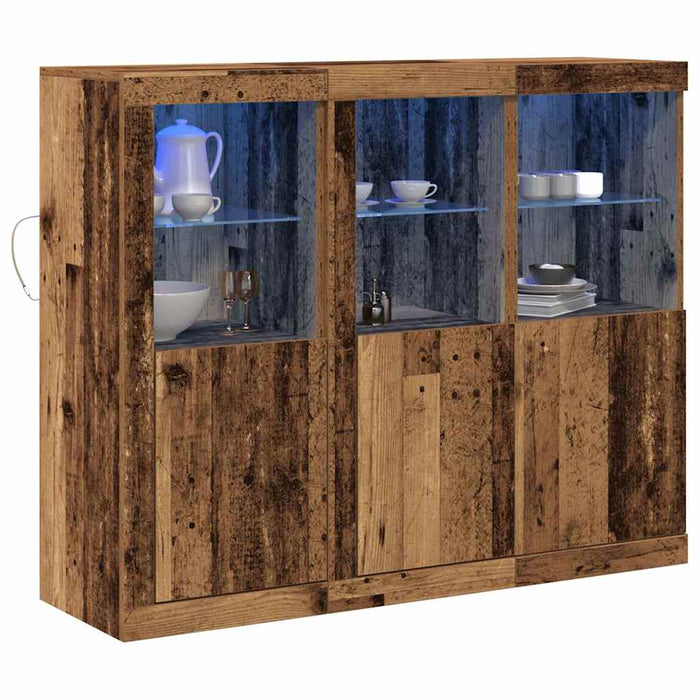 Bufet 3 pcs Lemn vechi 123 x 37 x 100 cm Lemn compozit - WALTI WALTI