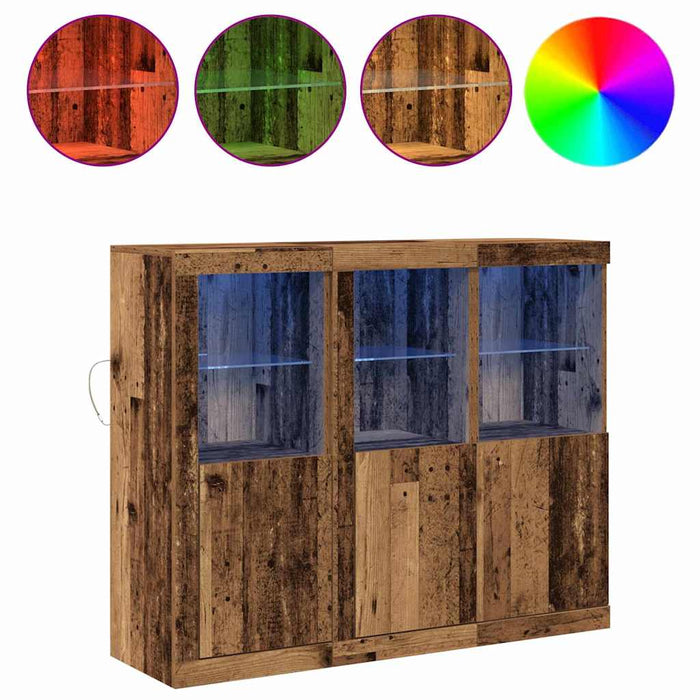 Bufet 3 pcs Lemn vechi 123 x 37 x 100 cm Lemn compozit - WALTI WALTI