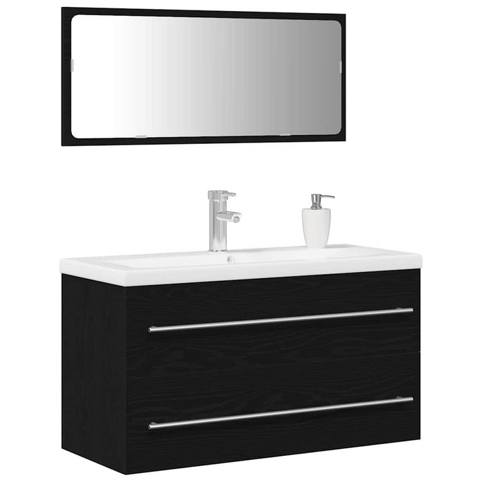 Dulap pentru Chiuveta de Baie cu sertar 3 pcs Stejar Negru WALTI
